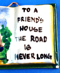 Italy Wall Plaque Book Open Saying “To A Friend’s House The Road Is Never Long”