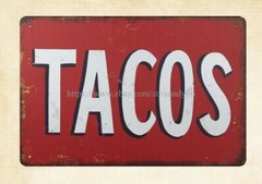 best place to outdoor home decor Tacos food kitchen metal tin sign
