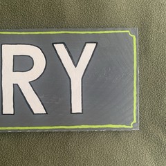 Rustic gray, White & Green Hand-Painted Laundry Sign. Approx 30” X Almost 7 1/2”