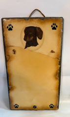 Vtg Dachshund Slate writing board hanging 14″ x 8″