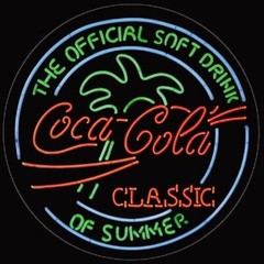 COCA-COLA CLASSIC THE OFFICIAL SOFT DRINK OF SUMMER ROUND TIN SIGN