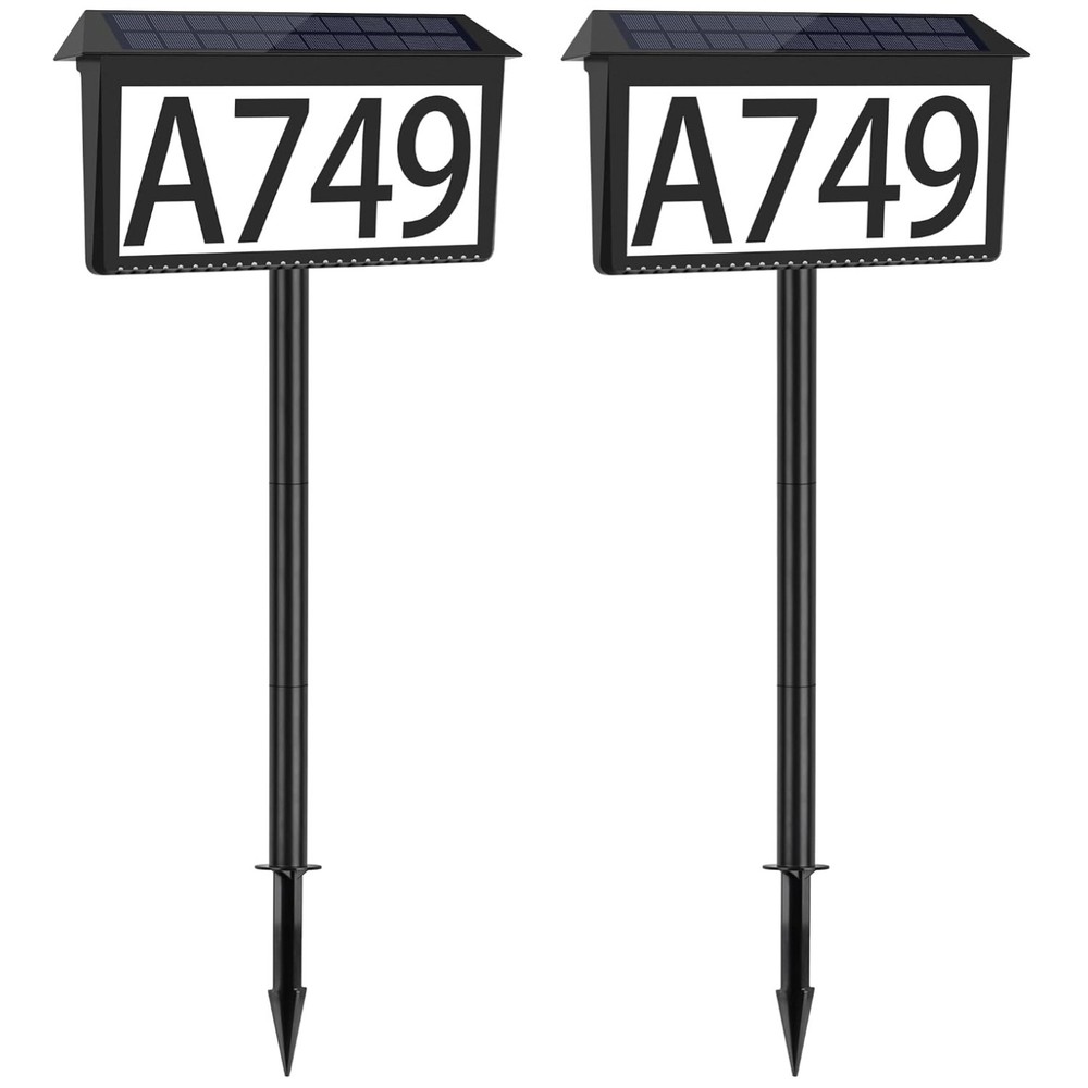 Outdoor Solar Address Numbers, Waterproof 2 Pack