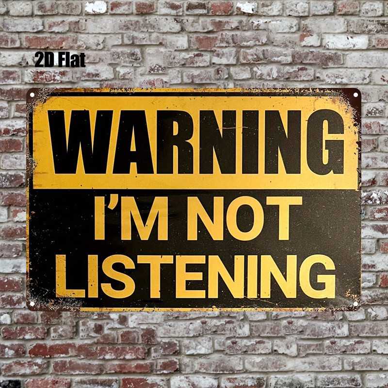 Metal Warning Sign 8×12 Inches Iron Wall Art