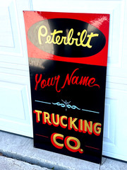 ORDER YOUR PERSONALIZED LG.19×36″ PETERBILT SIGN Dealership KENWORTH Trucking CO