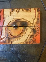 Ray’s Rustic Wood Art Orange Topographic Wall Hanging 24″ SC