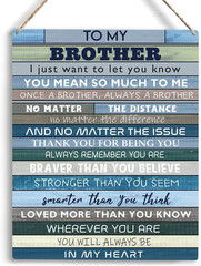 Wooden Hanging Sign for Brother – Sister Gift for Birthday, Christmas, Anniversa