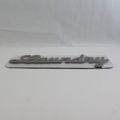Gray Brown Wood Decor Laundry Lettering Hanging Sign Cursive 14″ x 5″ SEALED