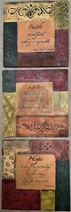 Set of 3 Resin Wall Art Plaques Inspirational Words 5.5”X5.5”~FAITH~HOPE ~LOVE