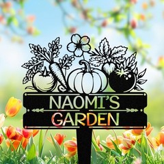Personalized Vegetable Garden Sign, Custom Harvest Garden Yard Stake