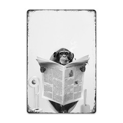 Monkey Metal Tin Sign Funny Monkey Decor For Bathroom And Bedroom Monkey Gifts 8