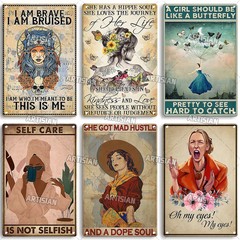 Girl Plate Feminism Tin Metal Sign Female Decor Plaque Wall 8×12