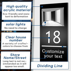 Personalized House Sign Solar LED Light Address Sign Street Name Door Plates