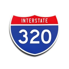 Interstate 320 Road Sign Replica Highway Route Sign Garage Travel Decor