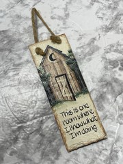 VTG Hand Painted Slate Sign Bathroom Outhouse I Know What I’m Doing Handmade
