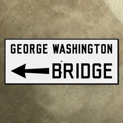 New York City George Washington Bridge 1931 highway marker road sign 18×7