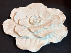 Target White Magnolia Flower Wall Hanging 3D Art Heavy Resin Composite 9.75″