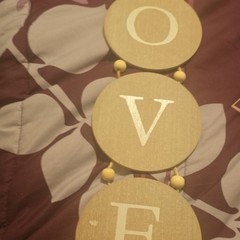 Wooden LOVE Letters Hanging Sign, Beige Decorative Plaque for Any Room, Handmade