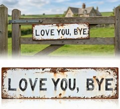 Vintage Love You, Bye Metal Tin Sign Romantic Farewell Decor Home/Door Wall Art