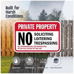 2-Pack Private Property Sign Set, 12×18 Inches
