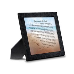 Footprints in the Sand Inspirational Wall Art, Christian Gifts for Women, Beach