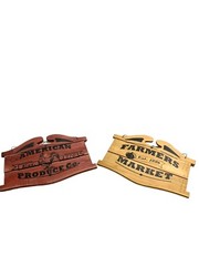 2 Farmers Market / American Produce Stand Signs Wood Tavern Style 10x 14 Retro