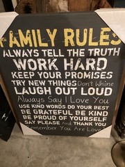 Family Rules Wall Hanging Sign Decor Home Very Large 40” x 30” New