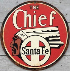 The Chief Santa Fe Railroad 12″ Diameter Novelty Metal Sign Made In USA New