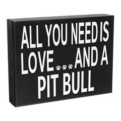 JennyGems Pitbull Gifts for Women, Pit Bull Sign, Love and a Pit Bull Sign