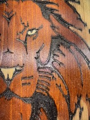Handcrafted & Painted Wood Rustic Carving Lion Head Great For Man Cave wall art