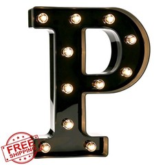 Pooqla Light Up Letter P Black 8.86 in