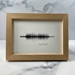 But First Coffee Soundwave Framed Canvas 5 x 7 in Black White Kitchen Rustic