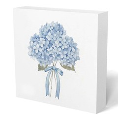 Hydrangea Decor, Hydrangea Flower Wooden Sign, Spring Blue and White Floral D…