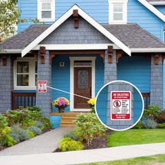 No Soliciting Yard Sign – 7″ x 9.8″ Metal, Durable & Stylish for Private Spaces