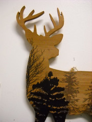 Regal Art 3D Deer Rustic Cabin Wooden Forest Mountain Wall Art 16″ T x 11″ L New