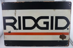 RIDGID Tools Metal Sign Garage Mechanic Man Cave Wall Decor 12×8