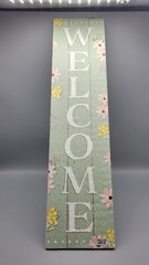 Myword! Stand Out Tall Hanging Standing Sign “Welcome- Green” 24″x6″
