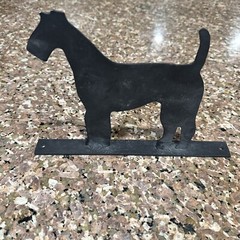 Black Metal Scottish Terrier Dog Silhouette stand, Holes For Placement