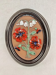 Vintage Flower Wall Plaque by Swedish Art Pottery “Gabriel” 3