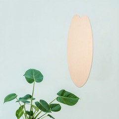 Beige Blank Wood Surfboard Hanging Sign with Smooth Edges for Indoor Wall Crafts