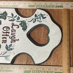 Solid Wood Wall Hanging Heart Cut Out Love Much Farmhouse Cottage Decor