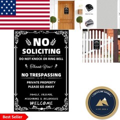 Elegant No Soliciting Metal Sign – Durable and Chic for Outdoor or Indoor Use