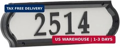 Whitehall Products Nite Bright Address Sign, 16″ x 4.5″, Black Numbers White Ref