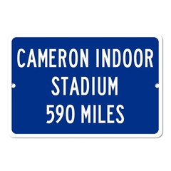Cameron Indoor Stadium Custom Distance Mileage Sign Duke Blue Devils Basketball