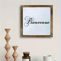 Bienvenue Welcome Wooden Sign Elegant Cursive Wall Decor for Home and Restaurant