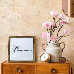 Bienvenue Welcome Wooden Sign Elegant Cursive Wall Decor for Home and Restaurant