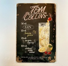 Mixed Drinks Tom Collins 8 x 12 Novelty Metal Sign New!