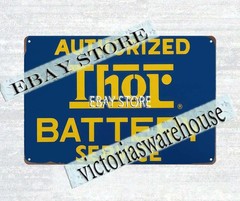 Thor Battery Service Car Battery classic auto parts tin sign