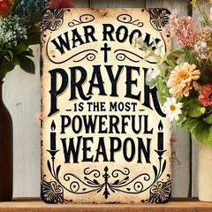 Tin Metal Signs metal Decorative Signs& Plaques, This Antique “War Room Pray