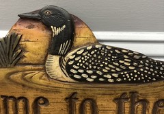 Vintage Style “Welcome To The Lake” Wood Grain Sign Al Pisano Engraved