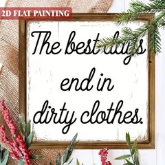 Wooden Framed Best Days Dirty Clothes Everyday Laundry Wall Decor